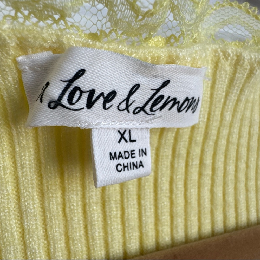 For Love And Lemons Jolie Cardigan Pale Yellow Size XL Excellent Condition - Picture 5 of 9